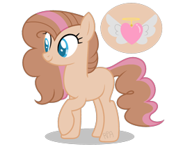 Size: 1672x1448 | Tagged: safe, artist:rainbowpawsarts, derpibooru import, oc, oc:sugar heart, earth pony, pony, female, mare, offspring, parent:cheese sandwich, parent:pinkie pie, parents:cheesepie, simple background, solo, transparent background