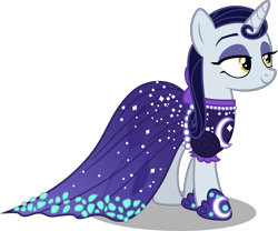 Size: 8000x6648 | Tagged: safe, artist:irisiter, moonlight raven, pony, unicorn, .svg available, absurd resolution, clothes, dress, female, mare, over the moon, simple background, smiling, solo, transparent background, vector