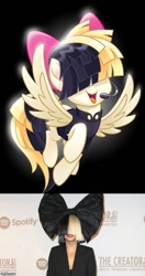 Size: 500x948 | Tagged: safe, derpibooru import, songbird serenade, my little pony: the movie, black and white, female, grayscale, headworn microphone, mare, microphone, monochrome, sia (singer), slowpoke, wings