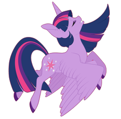 Size: 1609x1580 | Tagged: safe, artist:fuufuucuddles, derpibooru import, twilight sparkle, twilight sparkle (alicorn), alicorn, pony, colored hooves, cutie mark, ear fluff, eyes closed, female, flying, looking up, mare, simple background, smiling, solo, spread wings, transparent background, wings