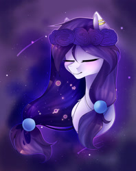 Size: 2109x2665 | Tagged: safe, artist:dreamydoll96, oc, oc only, bust, eyes closed, portrait, shooting star, solo