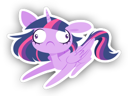 Size: 2422x1834 | Tagged: safe, artist:belka-sempai, derpibooru import, twilight sparkle, twilight sparkle (alicorn), alicorn, pony, :c, derp, female, floppy ears, folded wings, frown, hooves, horn, lineless, mare, outline, prone, simple background, solo, transparent background, wat, wide eyes, wings