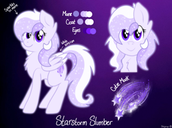 Size: 2732x2048 | Tagged: safe, artist:prismaticstars, oc, oc only, oc:starstorm slumber, pegasus, pony, cute, cutie mark, reference sheet, solo