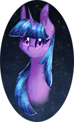 Size: 971x1600 | Tagged: safe, artist:australian-senior, twilight sparkle, oc, oc:twilight invictus, alicorn, pony, alternate universe, bust, digital art, kirindos, solo, watercolor painting