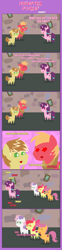 Size: 1205x4884 | Tagged: safe, artist:estories, apple bloom, big macintosh, feather bangs, scootaloo, sugar belle, sweetie belle, pony, hard to say anything, absurd resolution, bet, comic, cutie mark, cutie mark crusaders, feathermac, female, filly, gay, heart, heart eyes, male, money, pointy ponies, shipping, the cmc's cutie marks, wingding eyes