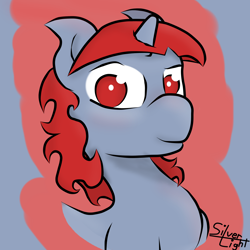Size: 3000x3000 | Tagged: safe, artist:virtuous drake, oc, oc only, oc:silver light, pony, unicorn, bust, portrait, solo