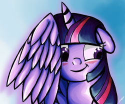 Size: 2600x2160 | Tagged: safe, artist:fedairkid, derpibooru import, twilight sparkle, twilight sparkle (alicorn), alicorn, blushing, cute, hiding behind wing, twiabetes