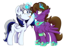 Size: 1024x768 | Tagged: safe, artist:befishproductions, derpibooru import, oc, oc only, oc:befish, oc:rocky harmony, alicorn, pony, boop, cute, female, magic, mare, ocbetes, simple background, transparent background