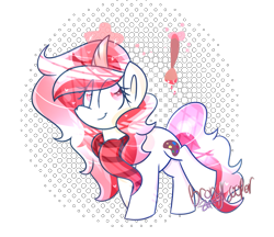 Size: 1249x1080 | Tagged: safe, artist:lynchristina, oc, oc only, oc:red palette, pony, unicorn, clothes, curved horn, scarf, simple background, solo, transparent background