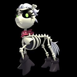 Size: 2000x2000 | Tagged: safe, artist:argos90, derpibooru import, skellinore, skeleton pony, the break up breakdown, 3d, black background, bone, boots, dungeons and dragons, female, looking at you, shoes, simple background, skeleton, that was fast