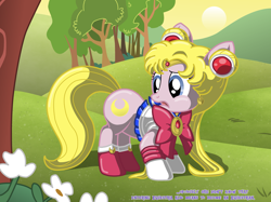 Size: 4003x3002 | Tagged: safe, artist:plushdragon, earth pony, pony, absurd resolution, crossover, ponified, sailor moon, serena tsukino, solo, tree, tsukino usagi