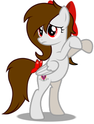 Size: 4800x6350 | Tagged: safe, artist:rsa.fim, oc, oc only, oc:whisper hope, pegasus, pony, absurd resolution, bipedal, bow, female, hoofy-kicks, mare, mexican, red eyes, ribbon, simple background, solo, tail bow, tail wrap, transparent background, unitárium, vector