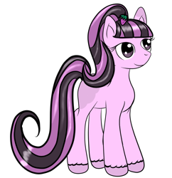 Size: 1022x1056 | Tagged: safe, artist:silversthreads, oc, oc only, earth pony, pony, adoptable, food, ponytail, solo, strawberry, unnamed oc, unshorn fetlocks