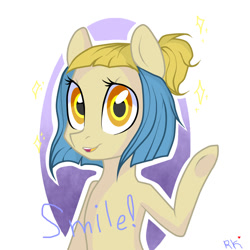 Size: 935x935 | Tagged: safe, artist:kilka-chan-yana, derpibooru import, oc, oc only, earth pony, semi-anthro, smiling, solo, sparkles