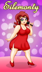 Size: 2500x4253 | Tagged: safe, artist:aleximusprime, oc, oc only, oc:eilemonty, human, absurd resolution, birthday gift, cute, eilemonty, gift art, horse famous, human form, humanized, microphone, singer, singing, solo, voice actor