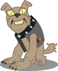 Size: 4091x5000 | Tagged: safe, artist:ambassad0r, derpibooru import, spot, diamond dog, .svg available, absurd resolution, collar, gem, grin, looking at you, male, simple background, smiling, solo, transparent background, vector