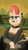 Size: 265x465 | Tagged: safe, derpibooru import, oc, oc:scarlet rebel, pony, unicorn, cigarette, clothes, collar, ear piercing, lipstick, medieval, mohawk, mole, mona lisa, piercing, pixel art, redhead, smoking, solo