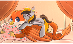 Size: 5000x3000 | Tagged: safe, artist:pesty_skillengton, derpibooru import, oc, bat pony, griffon, bat pony oc, bedroom, cute, love