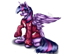 Size: 3500x2500 | Tagged: safe, artist:irissbliss, twilight sparkle, twilight sparkle (alicorn), alicorn, pony, clothes, simple background, solo, sweater, tongue out, transparent background