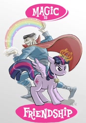 Size: 956x1364 | Tagged: safe, artist:dan hogan, twilight sparkle, twilight sparkle (alicorn), alicorn, human, pony, cbr, cloak of levitation, comic book resources, crossover, doctor strange, eye of agamotto, marvel, the line it is drawn