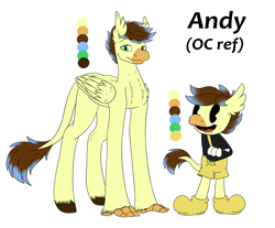 Size: 4027x3332 | Tagged: safe, artist:ggchristian, derpibooru import, oc, oc:andy, classical hippogriff, hippogriff, cuphead, male, reference sheet, solo