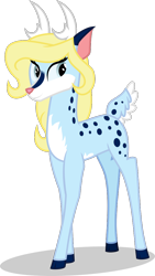 Size: 598x1061 | Tagged: safe, artist:mlp-trailgrazer, derpibooru import, oc, oc:spirit, deer, deer oc, female, simple background, smiling, solo, transparent background