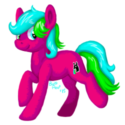 Size: 502x501 | Tagged: safe, artist:dreaminqheart, oc, oc only, earth pony, pony, heterochromia, lineless, raised hoof, raised leg, signature, simple background, solo, transparent background