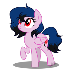 Size: 1505x1600 | Tagged: safe, artist:jack-pie, oc, oc only, oc:cotton rain, pegasus, pony, blacoat, cute, female, mare, parent:oc:black thunder, parent:oc:diamond coat, parents:blacoat, raised hoof, red eyes, simple background, solo, transparent background, vector