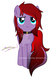 Size: 800x1191 | Tagged: safe, artist:lavender-incense, derpibooru import, collar, ear piercing, earring, jewelry, looking at you, piercing, simple background, solo, transparent background, watermark