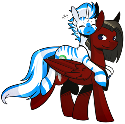 Size: 768x760 | Tagged: safe, artist:ak4neh, derpibooru import, oc, oc only, oc:lakayna, oc:silver ring, zebra, zebracorn, brother and sister, female, male, siblings, simple background, transparent background