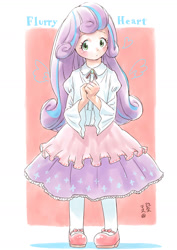 Size: 1000x1414 | Tagged: safe, artist:yanamosuda, princess flurry heart, human, clothes, dress, humanized, signature, solo