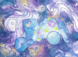 Size: 500x368 | Tagged: safe, artist:annapommes, derpibooru import, night glider (g1), g1, solo, twice as fancy ponies