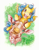 Size: 500x640 | Tagged: safe, artist:annapommes, derpibooru import, giraffe, pegasus, pony, g1, cute, giddy, happy, horns, looking at you, looking up, muzzle, perspective, tall tales