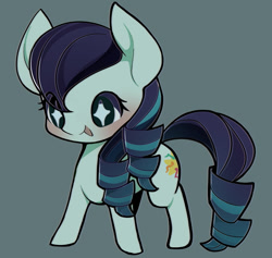 Size: 1243x1177 | Tagged: safe, artist:ccc, derpibooru import, coloratura, earth pony, pony, blushing, chibi, cute, female, gray background, mare, rara, rarabetes, simple background, solo, starry eyes, wingding eyes