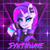 Size: 3000x3000 | Tagged: safe, artist:ciderpunk, derpibooru import, oc, oc only, oc:synthwave, unicorn, 80s, aesthetics, bust, clothes, cyberpunk, dreamworks face, ear piercing, earring, eyeshadow, glowstick, grid, jacket, jewelry, makeup, piercing, retro, retrowave, solo, synthwave