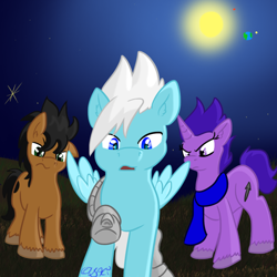 Size: 1024x1024 | Tagged: safe, artist:usagi-zakura, oc, oc only, oc:fidget, oc:night vigil, oc:stormglaze, oc:street sense, earth pony, pony, unicorn, male, mondas guards, revolution, stallion