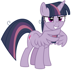 Size: 3719x3500 | Tagged: safe, artist:masem, derpibooru import, mean twilight sparkle, alicorn, pony, the mean 6, .ai available, clone, evil grin, female, grin, high res, mare, scary face, scheming, simple background, smiling, smirk, solo, steepling, transparent background, vector, wing hands
