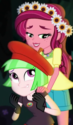 Size: 340x580 | Tagged: safe, screencap, drama letter, gloriosa daisy, watermelody, equestria girls, legend of everfree, cropped, magical geodes, out of context