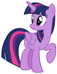 Size: 5808x7536 | Tagged: safe, artist:andoanimalia, derpibooru import, twilight sparkle, twilight sparkle (alicorn), alicorn, pony, fake it 'til you make it, absurd resolution, female, mare, raised hoof, simple background, solo, transparent background, vector