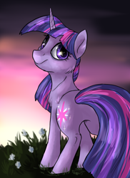 Size: 794x1088 | Tagged: safe, artist:not-ordinary-pony, twilight sparkle, pony, chest fluff, looking back, plot, solo, twibutt, twilight (astronomy)