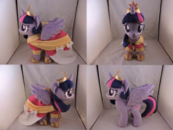 Size: 1597x1199 | Tagged: safe, artist:little-broy-peep, twilight sparkle, twilight sparkle (alicorn), alicorn, pony, big crown thingy, clothes, coronation dress, dress, irl, jewelry, photo, plushie, regalia, solo