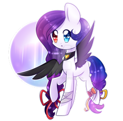 Size: 1024x1013 | Tagged: safe, artist:twily-star, oc, oc only, oc:lovika, pegasus, pony, colored wings, female, heterochromia, mare, multicolored wings, raised hoof, simple background, solo, transparent background, watermark