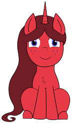 Size: 1331x2229 | Tagged: safe, artist:feralroku, derpibooru exclusive, oc, oc only, oc:keet, pony, unicorn, 2017 community collab, chest fluff, colt, derpibooru community collaboration, freckles, irc, male, simple background, sitting, smiling, solo, transparent background