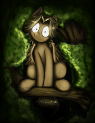 Size: 2031x2628 | Tagged: safe, artist:otakuap, oc, oc only, oc:owl eyes, pegasus, pony, female, gift art, glowing eyes, looking at you, mare, solo, tree, tree branch