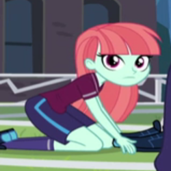 Size: 500x500 | Tagged: safe, screencap, melon mint, equestria girls, pinkie spy (short), background human, cropped, solo focus