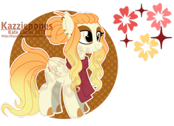 Size: 1024x741 | Tagged: safe, artist:kazziepones, oc, oc only, oc:sun blossom, pegasus, pony, clothes, female, mare, reference sheet, scarf, simple background, solo, transparent background