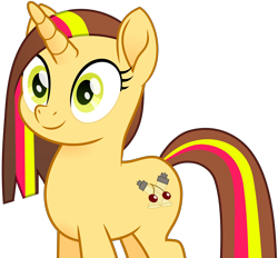 Size: 3008x2790 | Tagged: safe, artist:peahead, oc, oc only, oc:cherry lights, pony, unicorn, my little pony: the movie, female, green eyes, movie accurate, movie designs, simple background, smiling, solo, transparent background, vector