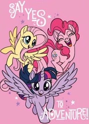 Size: 284x397 | Tagged: safe, derpibooru import, fluttershy, pinkie pie, twilight sparkle, twilight sparkle (alicorn), alicorn, earth pony, pegasus, pony, my little pony: the movie, say yes to adventure!, trio