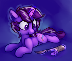 Size: 3094x2637 | Tagged: safe, artist:lilfunkman, oc, oc only, pony, unicorn, magic, scroll, solo