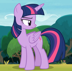 Size: 732x720 | Tagged: safe, derpibooru import, screencap, twilight sparkle, twilight sparkle (alicorn), alicorn, pony, non-compete clause, cropped, cutie mark, female, horn, mare, wings